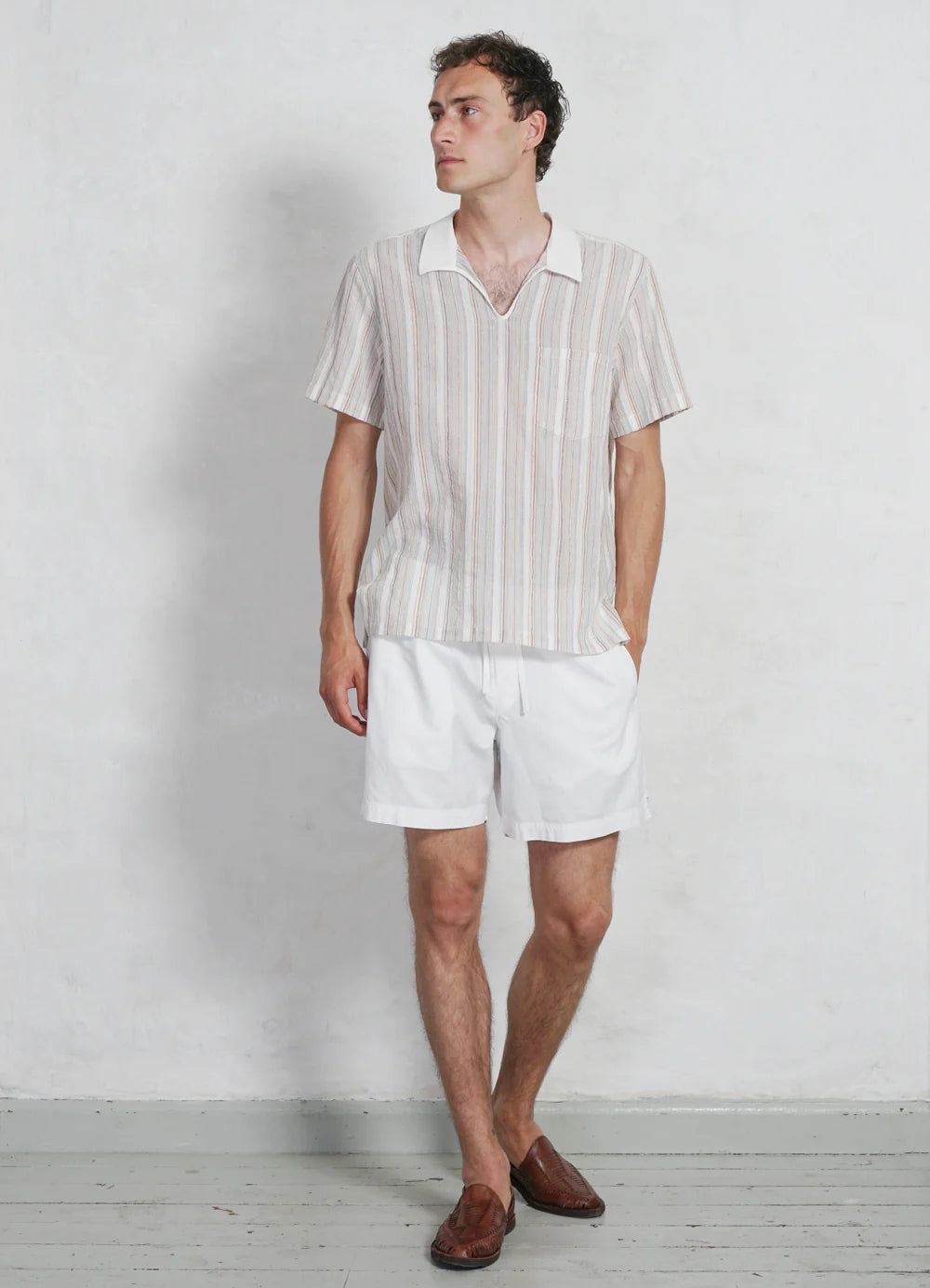 Hansen Garments Philip Short Sleeve Pull-On Shirt in vanilla