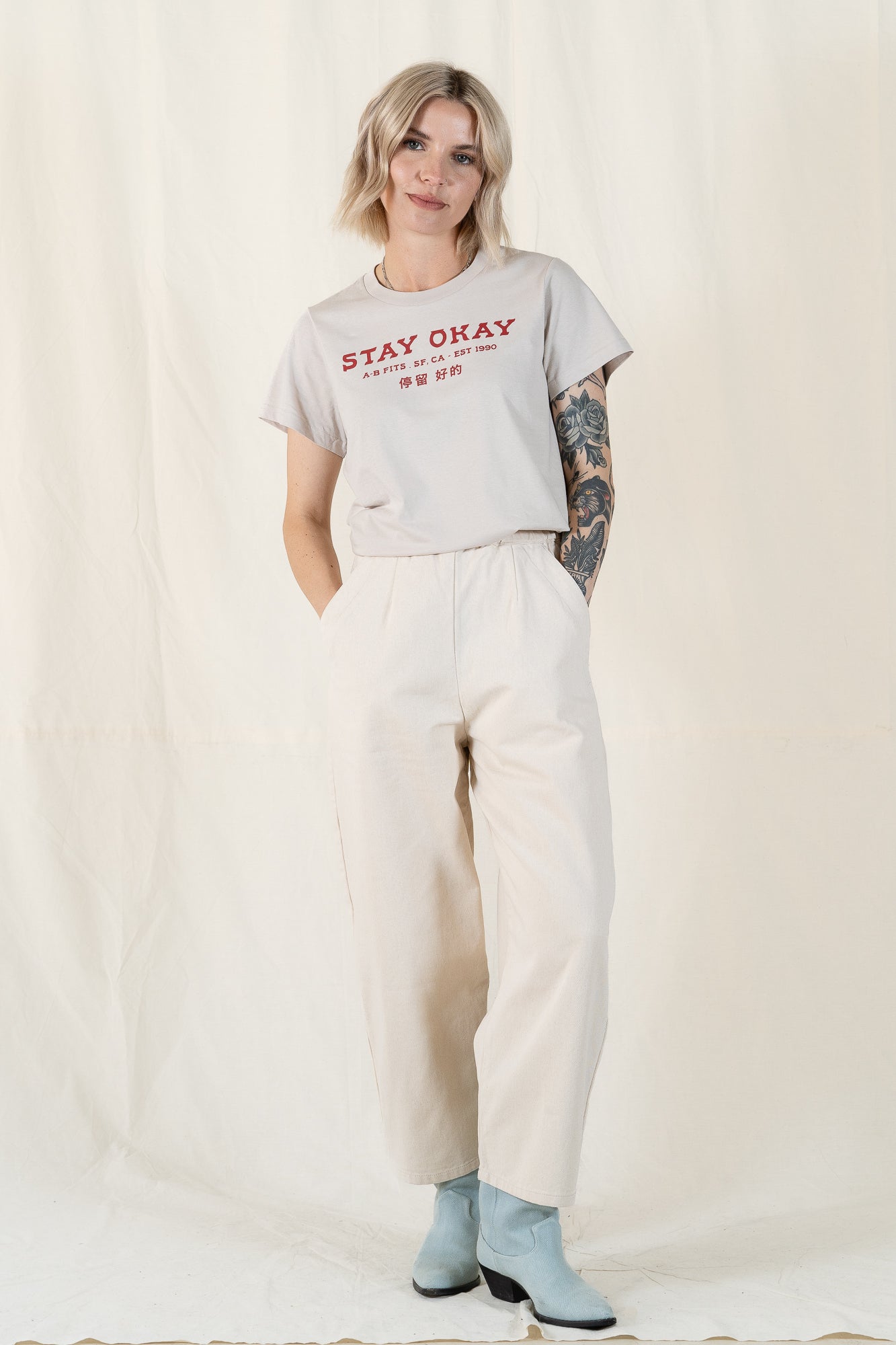 Micaela Greg Cream Barrel Pant