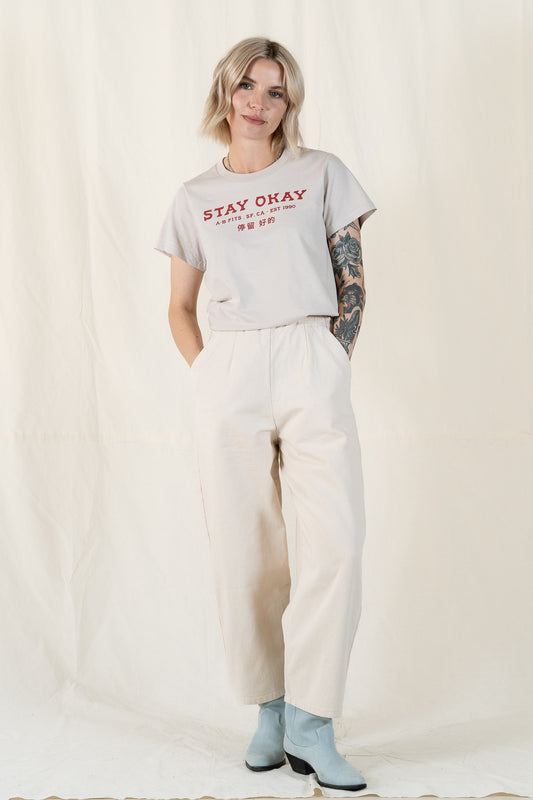 Micaela Greg Cream Barrel Pant