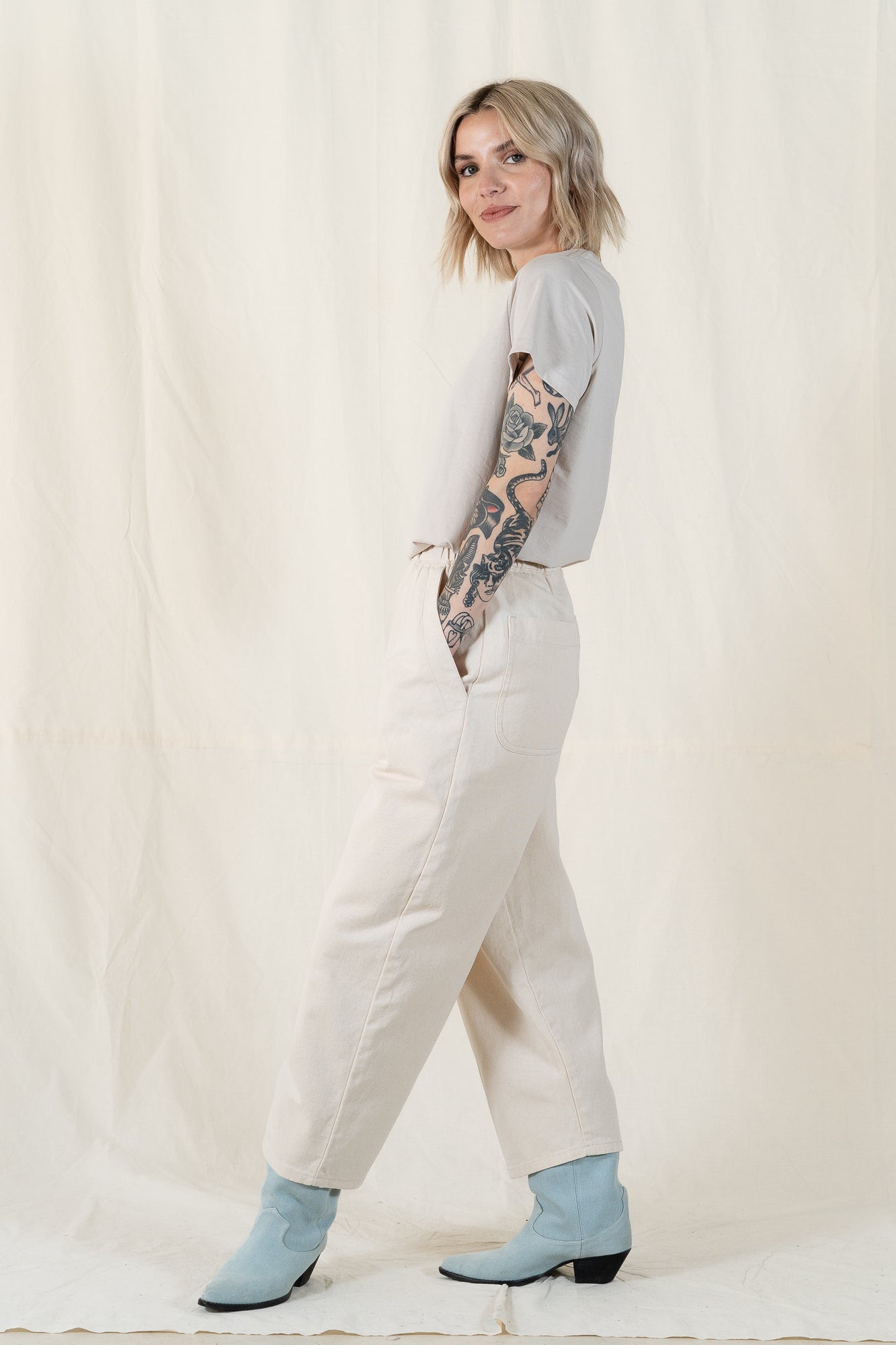 Micaela Greg Cream Barrel Pant