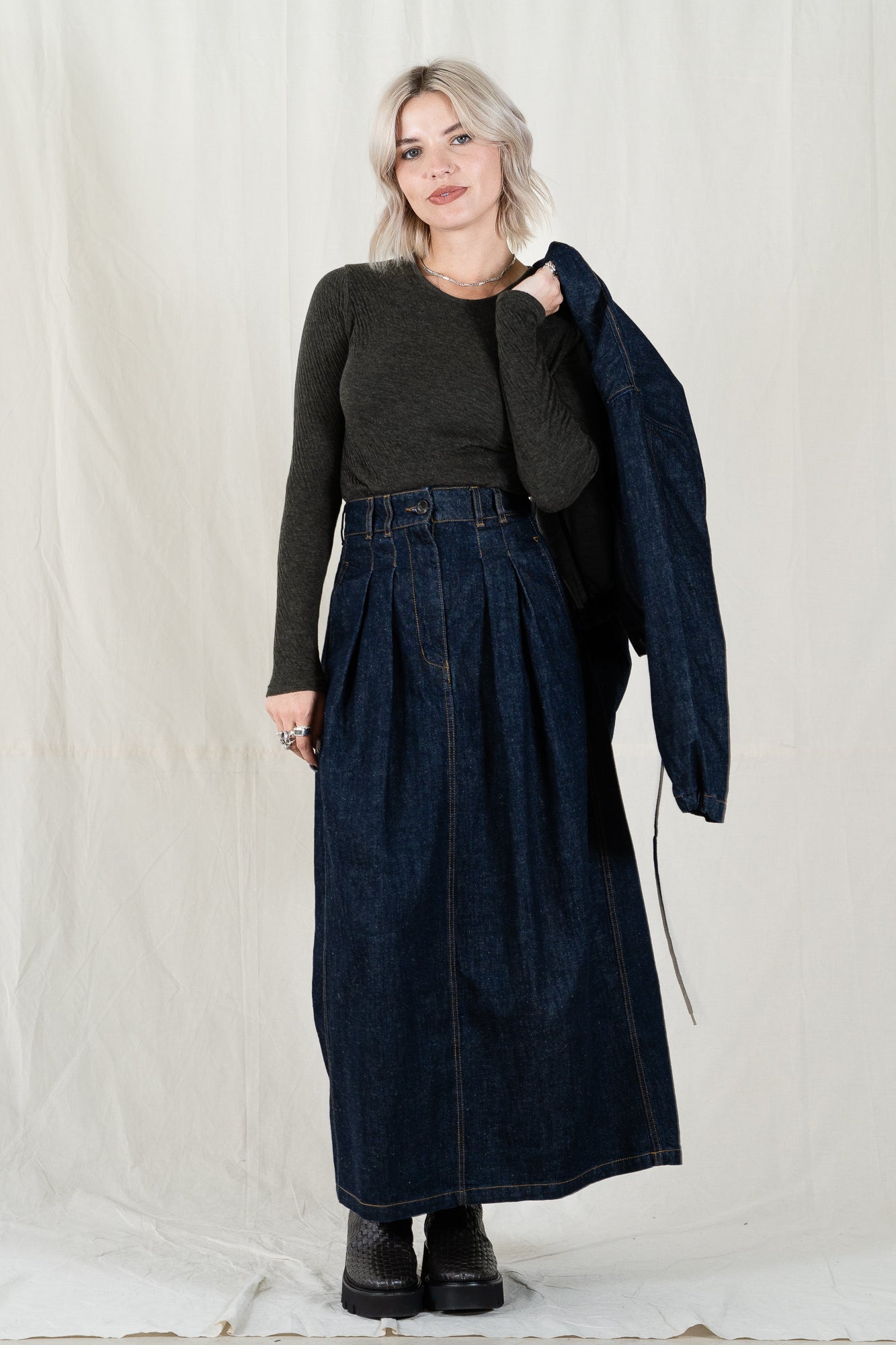 Girls of Dust Denim Bulb Skirt