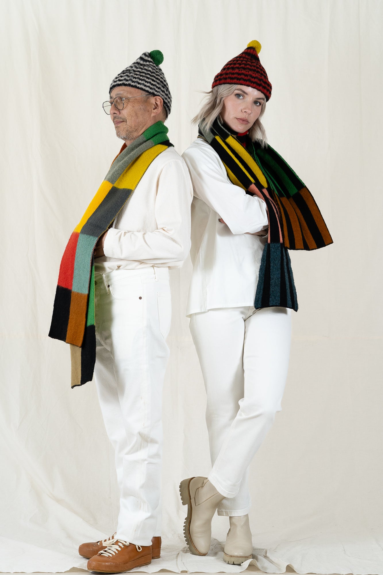 Jo Gordon Multicolor Big Rectangles Scarf