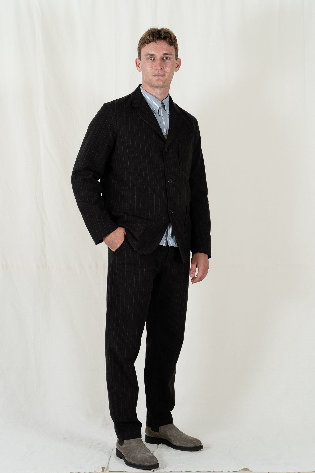 Universal Works Three Button Pinstripe Jacket