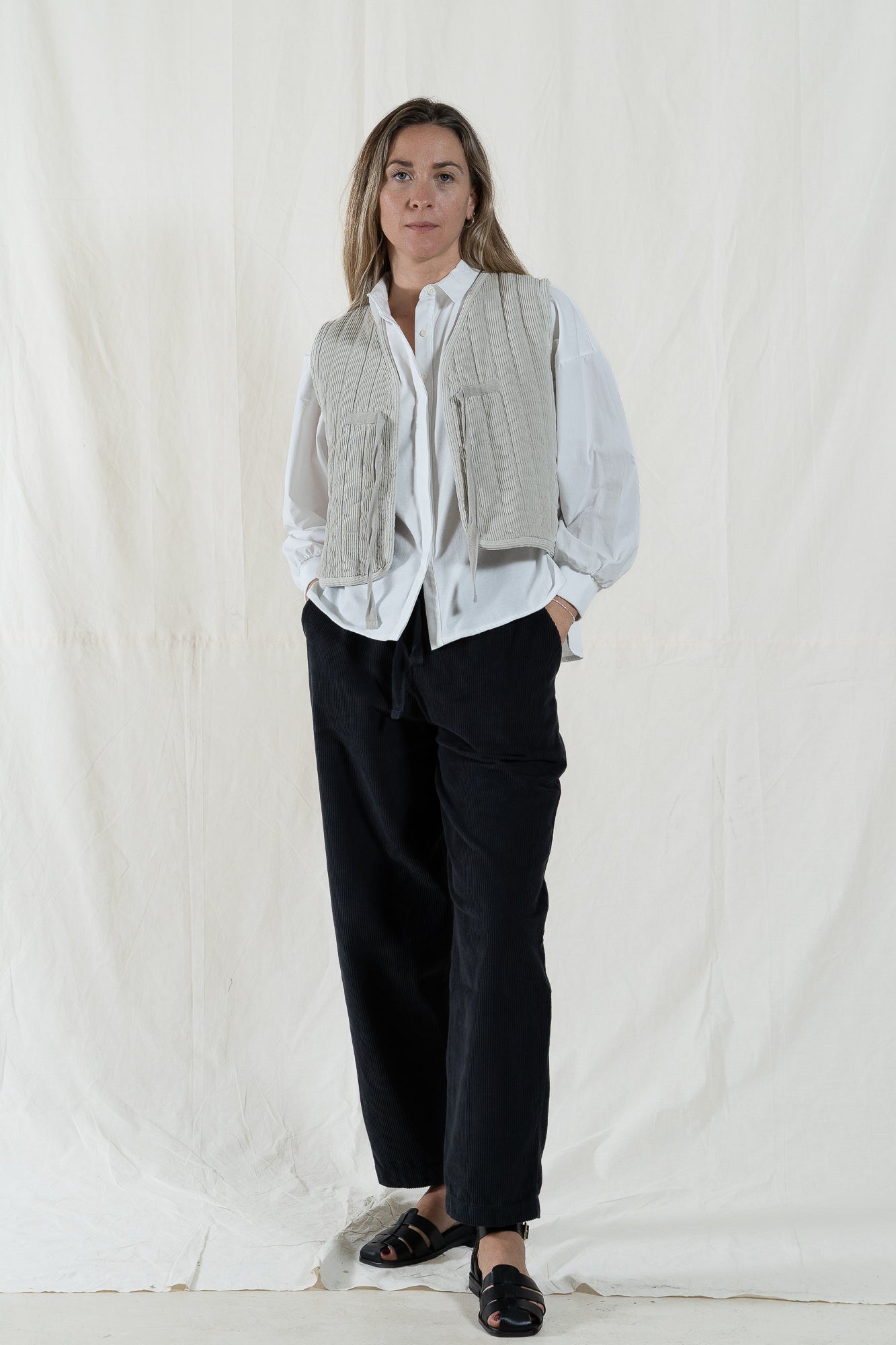Beaumont Organic Evergreen Cord Vest