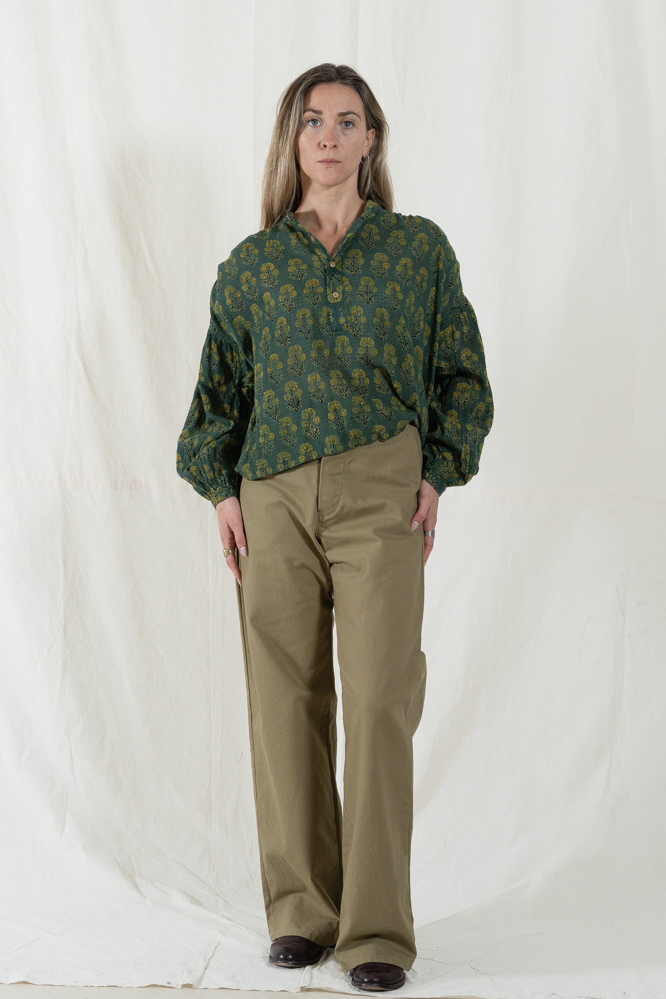 Uqnatu Forest Flower Peasant Blouse