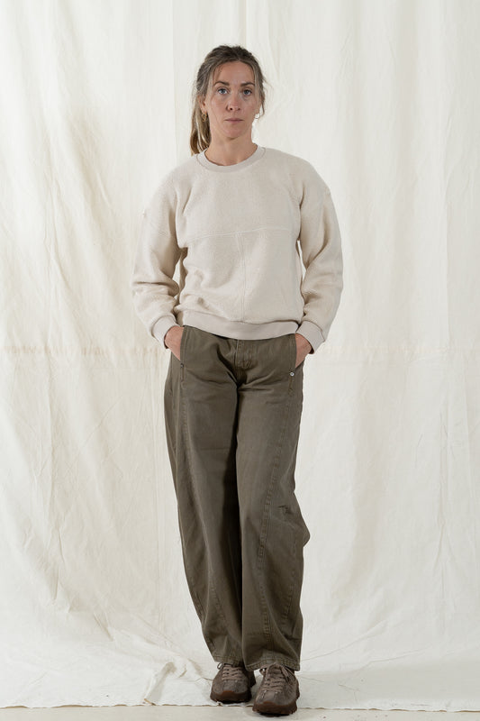 Micaela Greg Cream Brushed Terry Sweatshirt