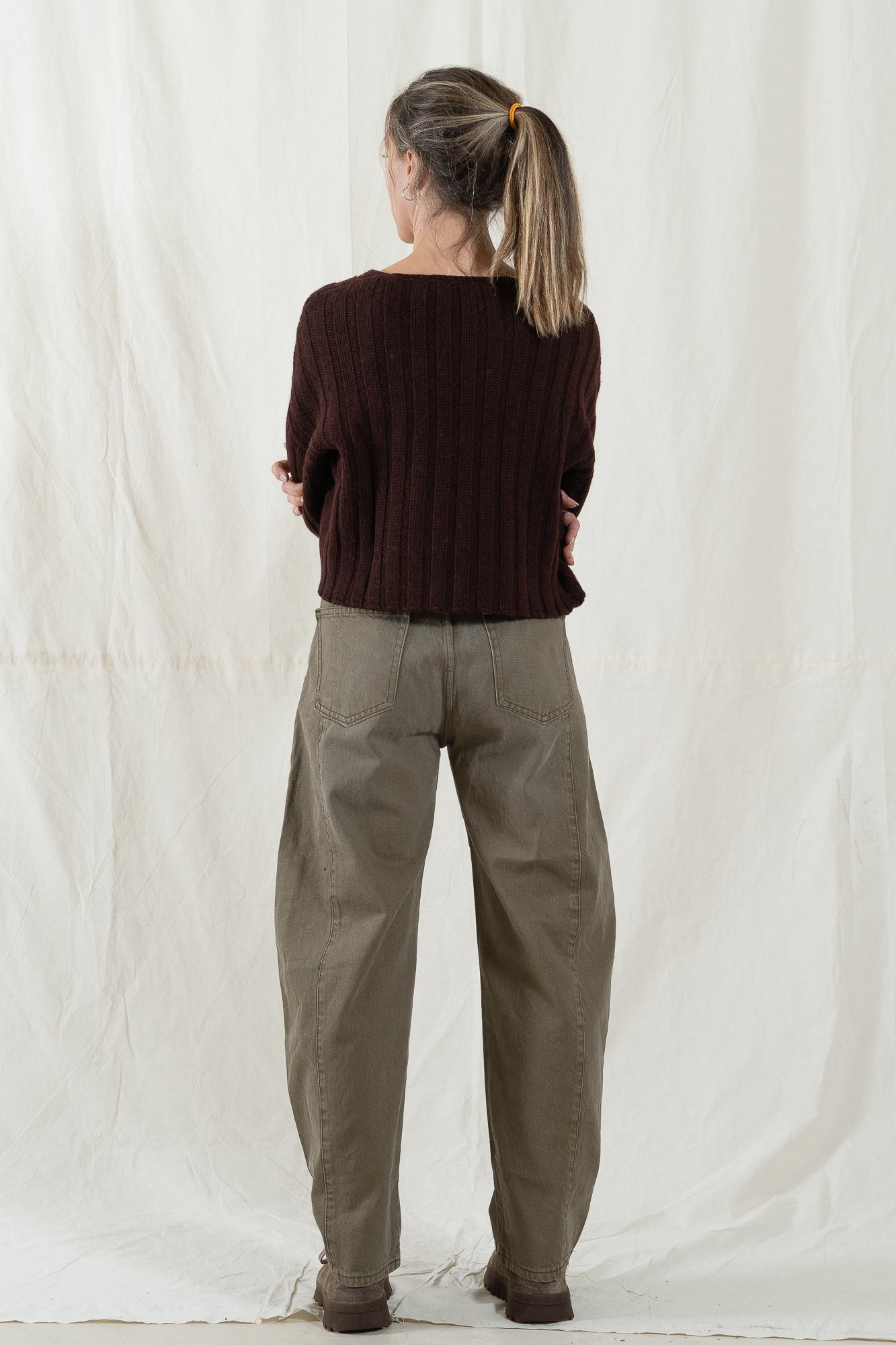 Micaela Greg Cropped Rib Pullover
