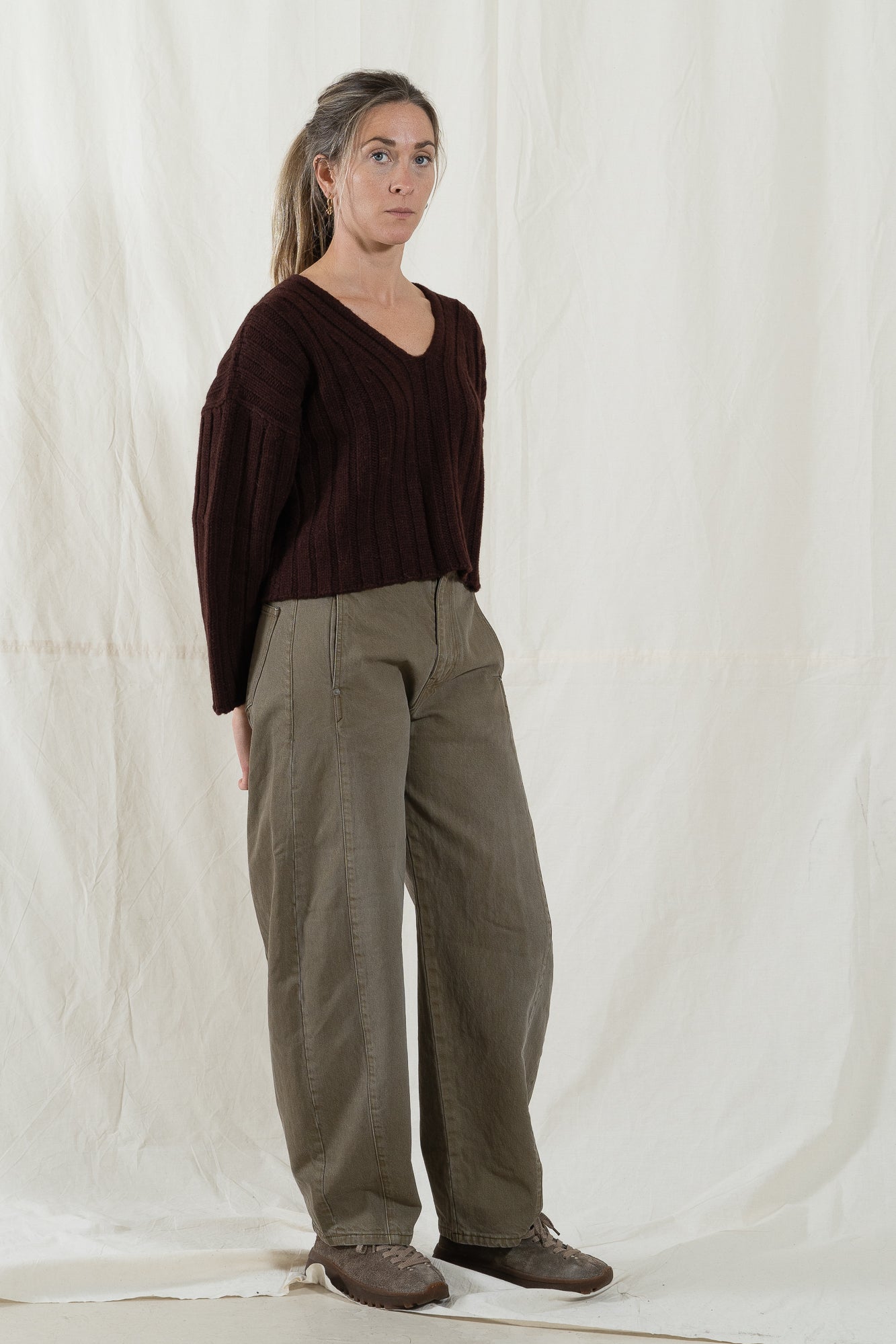 Micaela Greg Cropped Rib Pullover