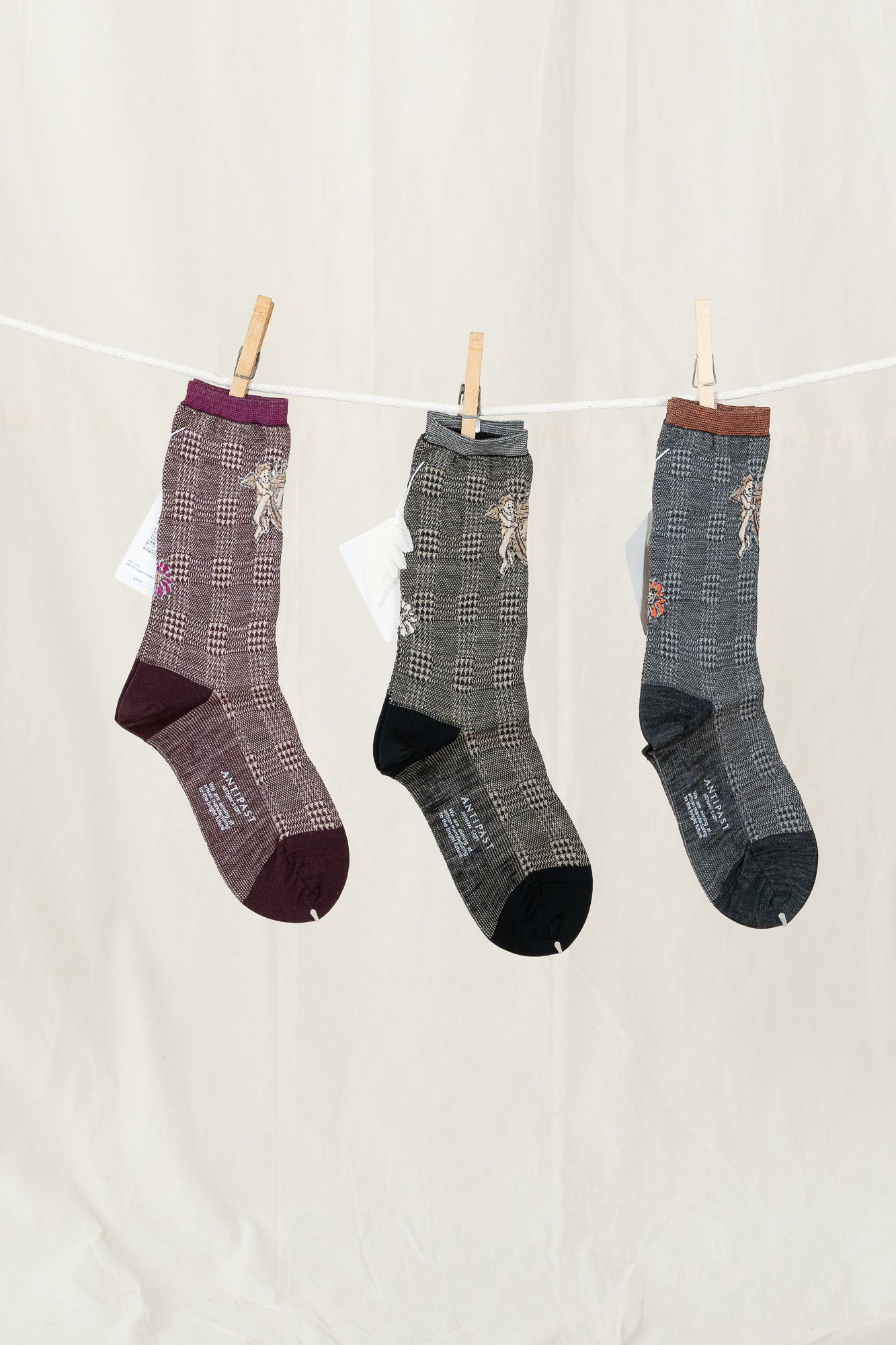 Antipast Angel's Emblem Women's Socks - Charcoal