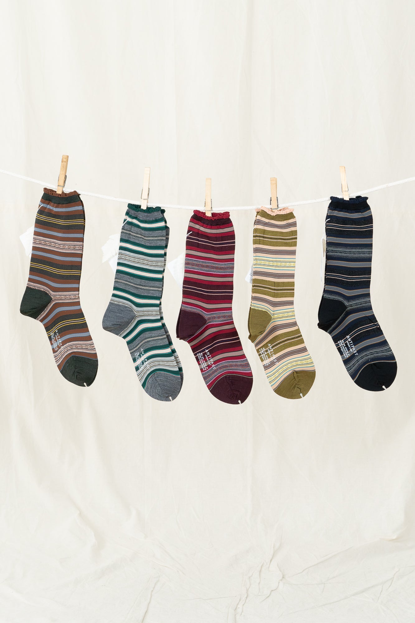 Antipast Lateral Stripes Women's Socks - Dark Green