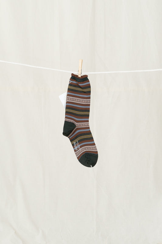Antipast Lateral Stripes Women's Socks - Dark Green