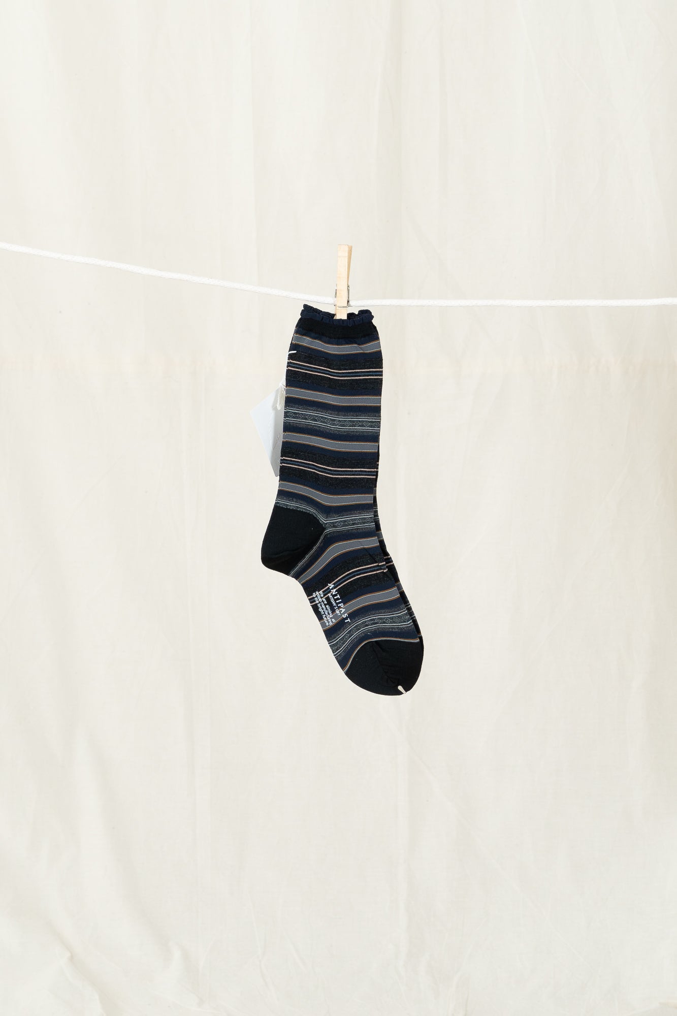 Antipast Lateral Stripes Women's Socks - Black