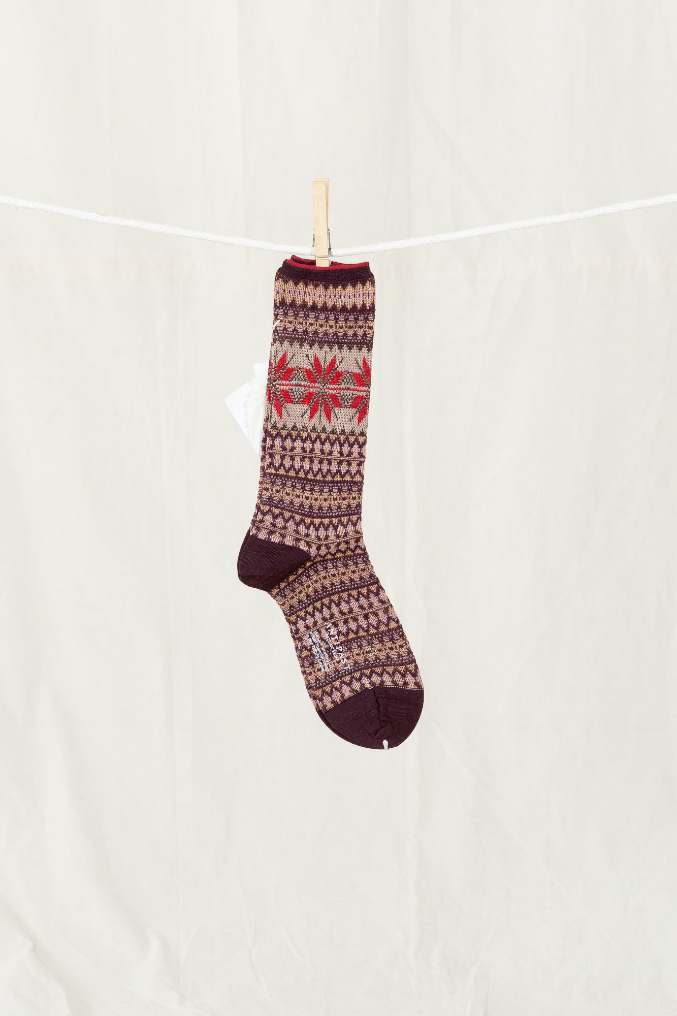 Antipast Snow Crystal Women's Socks - Wine