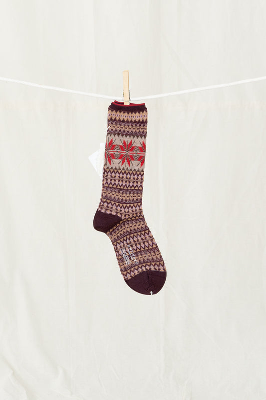 Antipast Snow Crystal Women's Socks - Wine