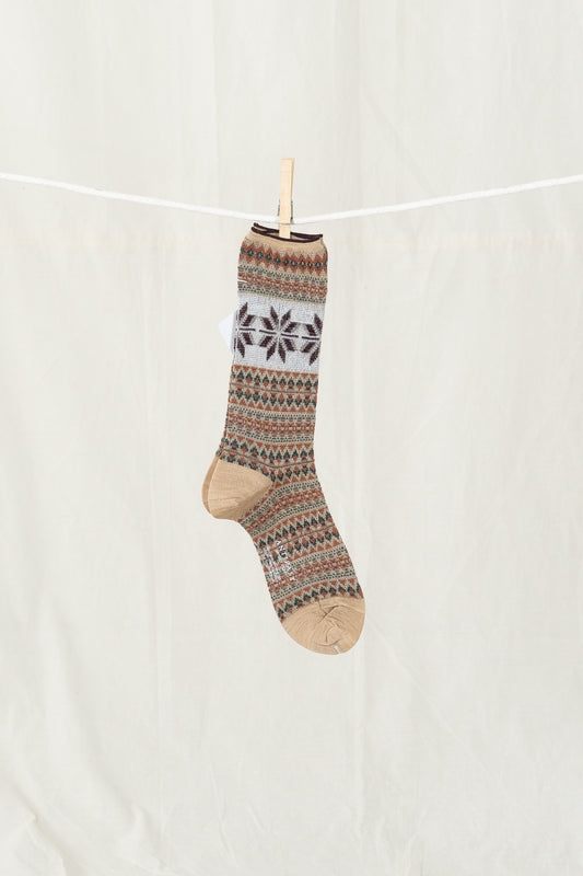 Antipast Snow Crystal Women's Socks - Beige