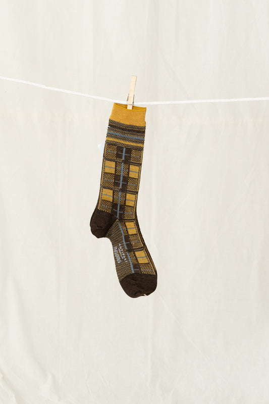 Antipast Tartan Check Women's Socks - Brown