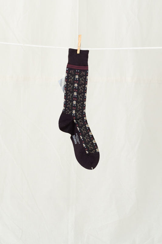 Antipast Wall Flower Men's Socks - Wine