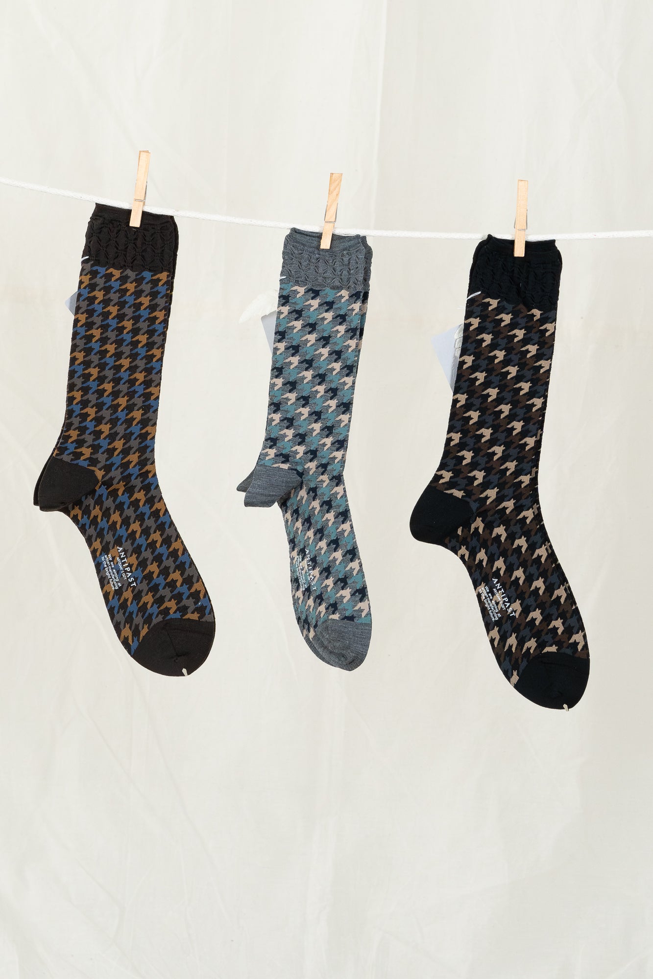 Antipast Chidori Men's Socks - Mix Grey