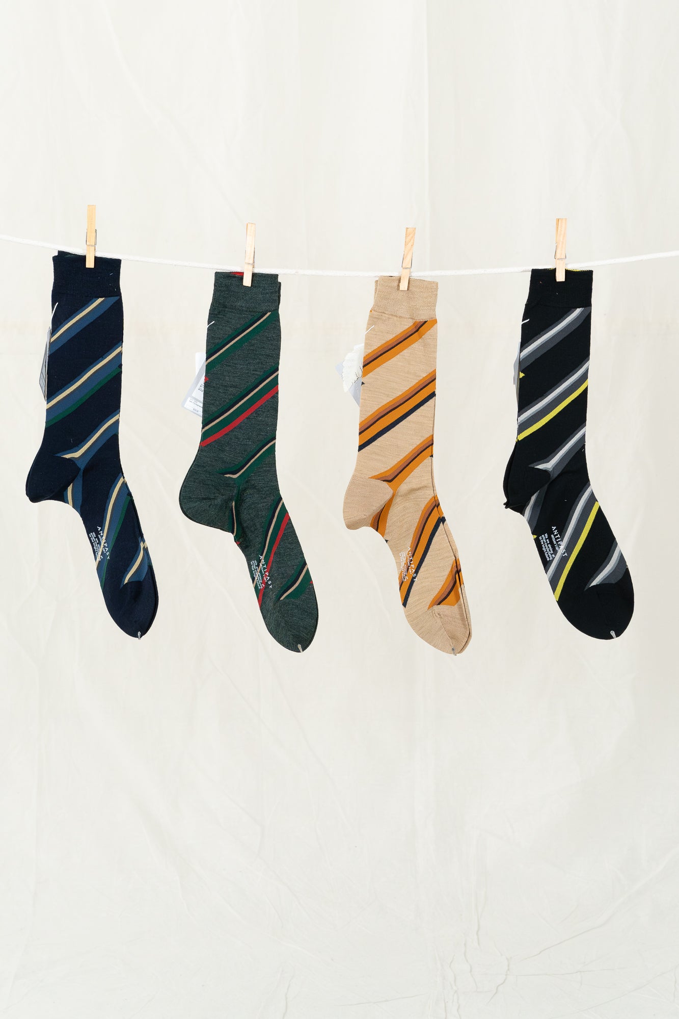 Antipast Regimental Stripe Men's Socks - Black