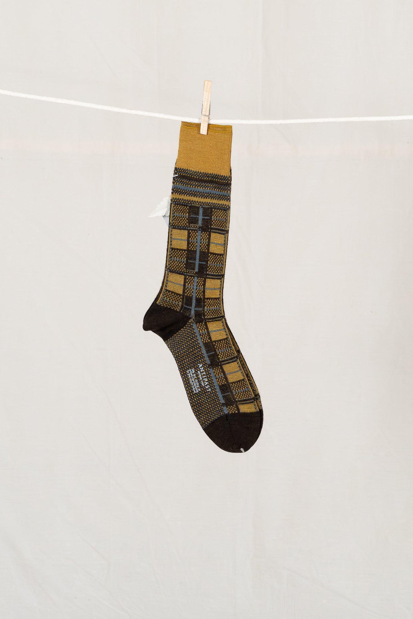 Antipast Tartan Check Men's Socks - Brown
