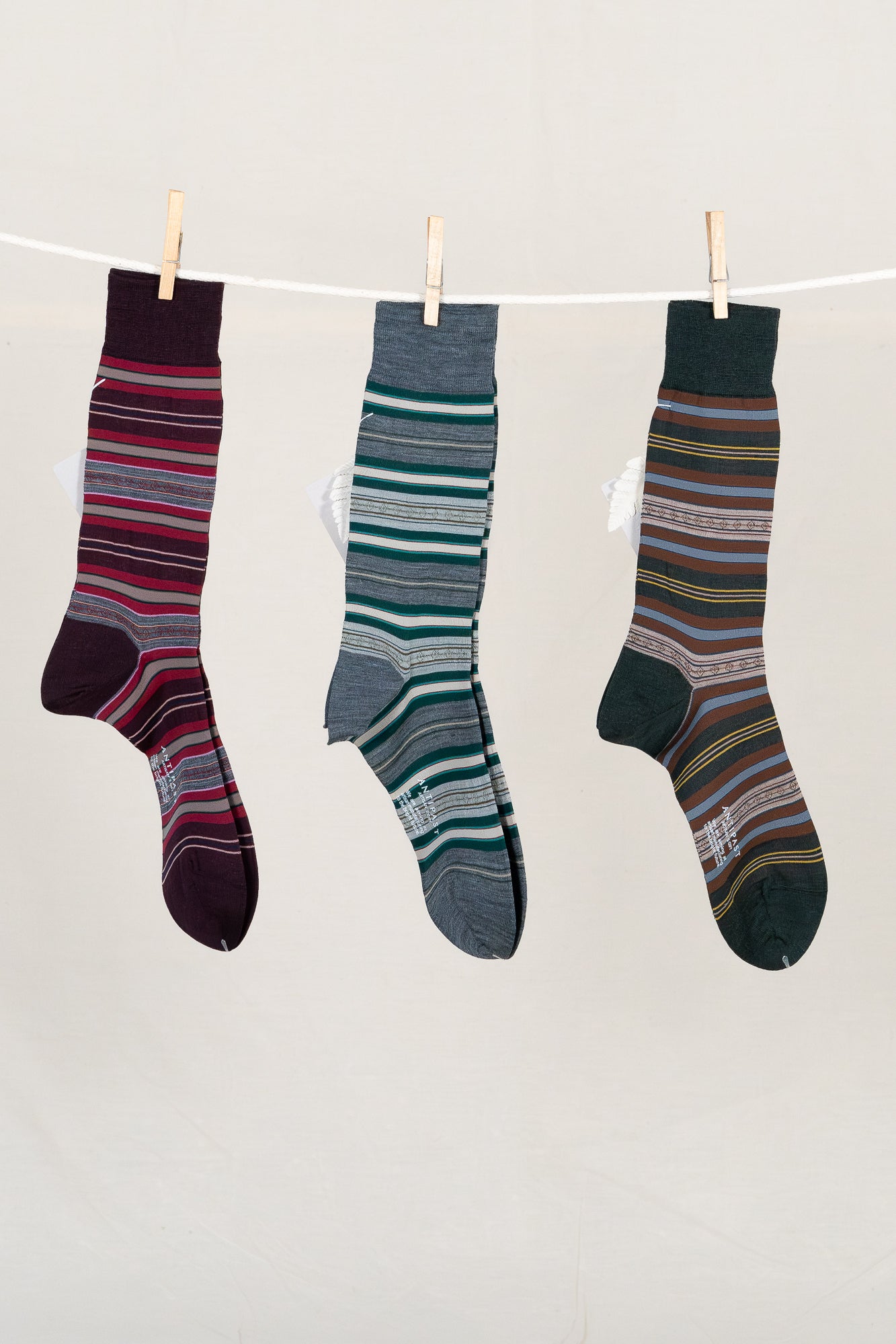 Antipast Lateral Stripes Men's Socks - Mix Grey