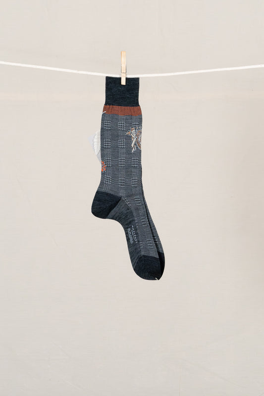Antipast Angel's Emblem Men's Socks - Charcoal