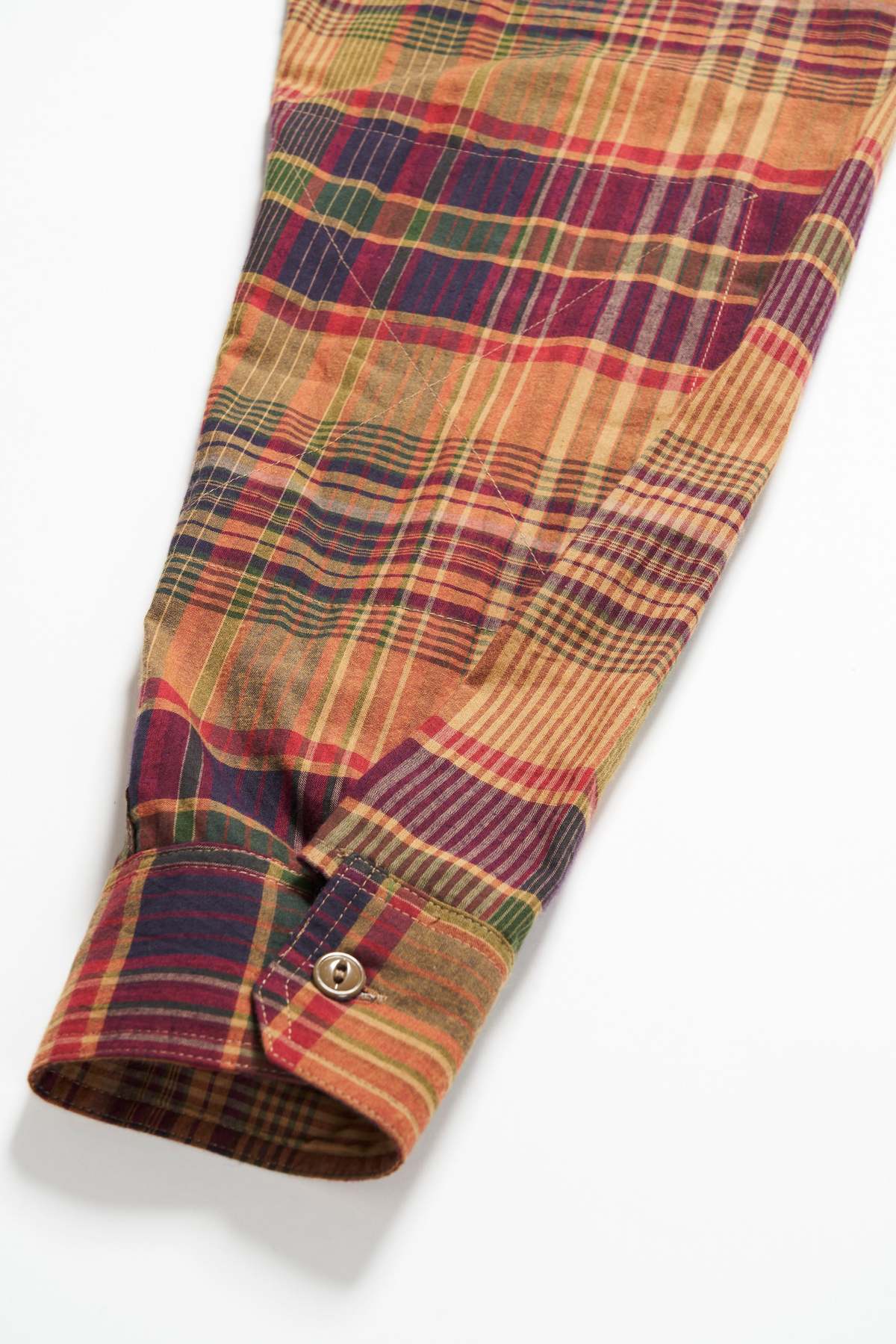 Engineered Garments Plaid Work Shirt in navy khaki plaid