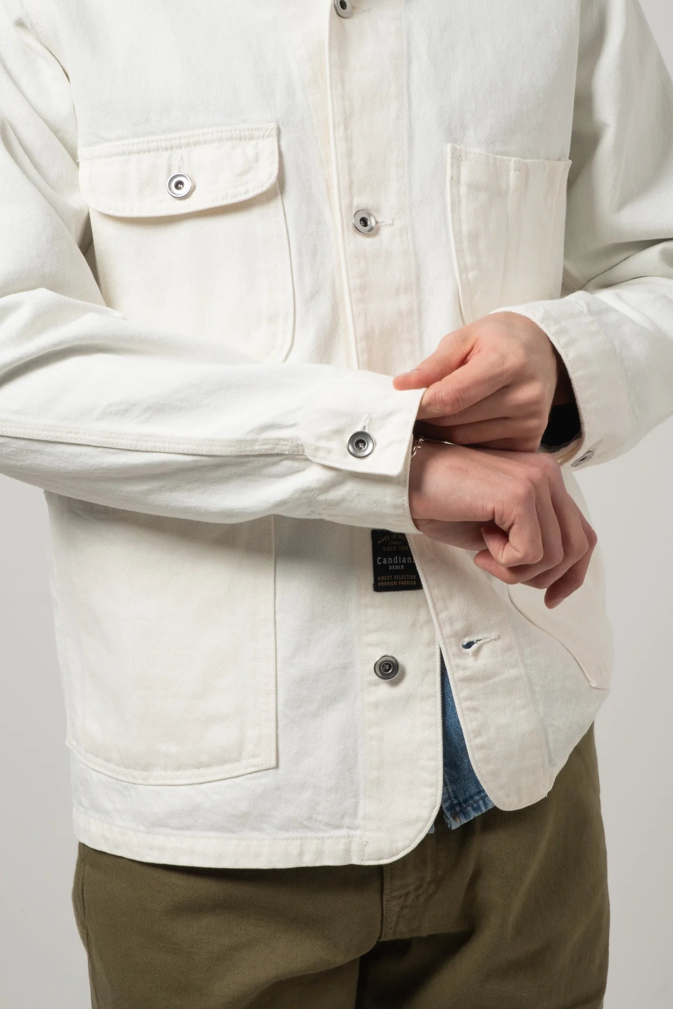 C.O.F. Studio Railway Jacket 13oz in Ecru Stonewash