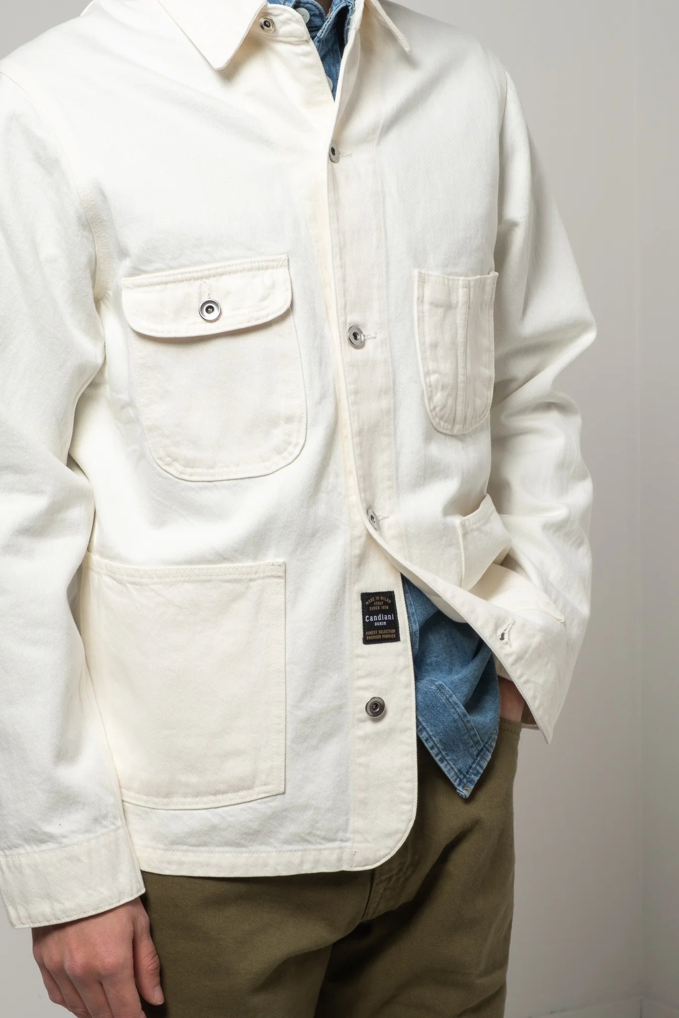 C.O.F. Studio Railway Jacket 13oz in Ecru Stonewash