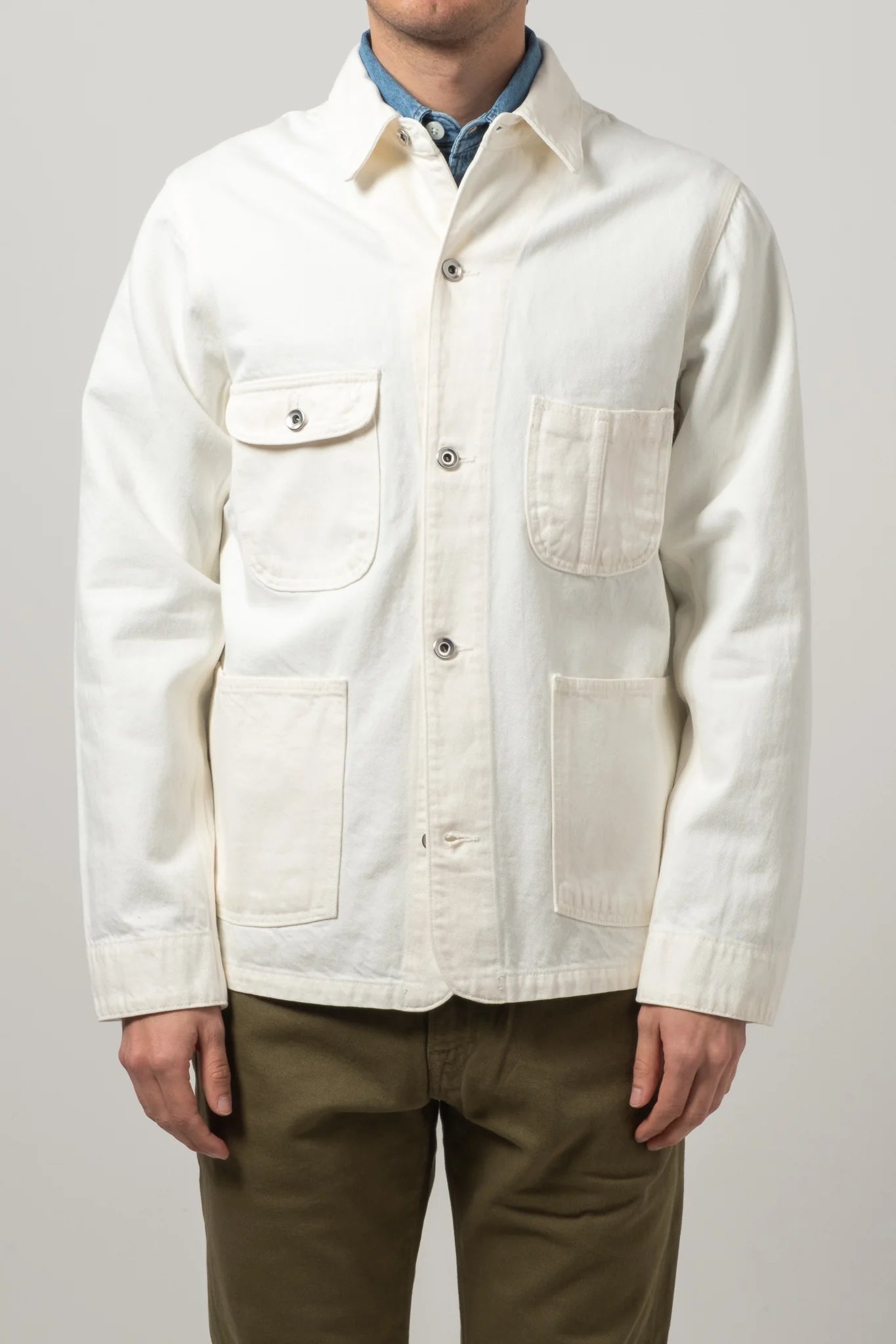 C.O.F. Studio 13oz Railway Jacket in Ecru Stonewash
