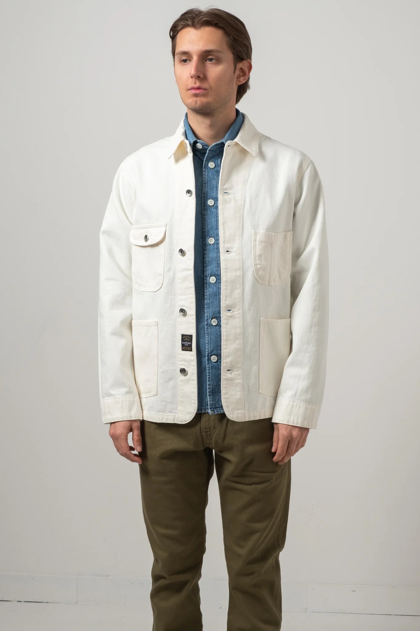 C.O.F. Studio Railway Jacket 13oz in Ecru Stonewash