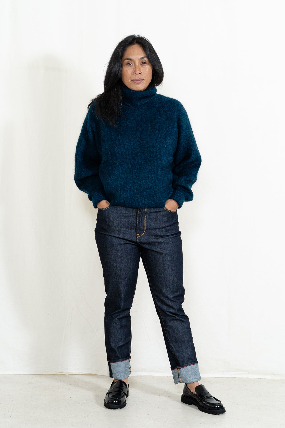 Sayaka Davis Mohair Highneck in Midnight Blue
