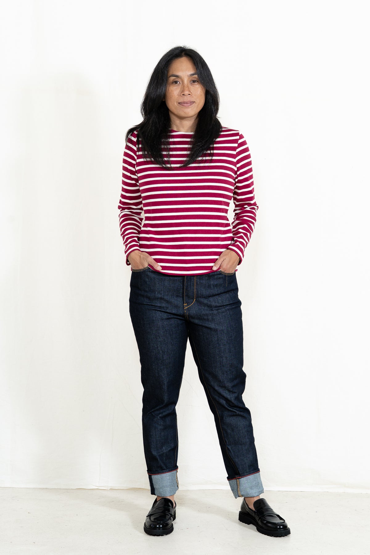 Armor-Lux Mariniere ML in Beet and Nature