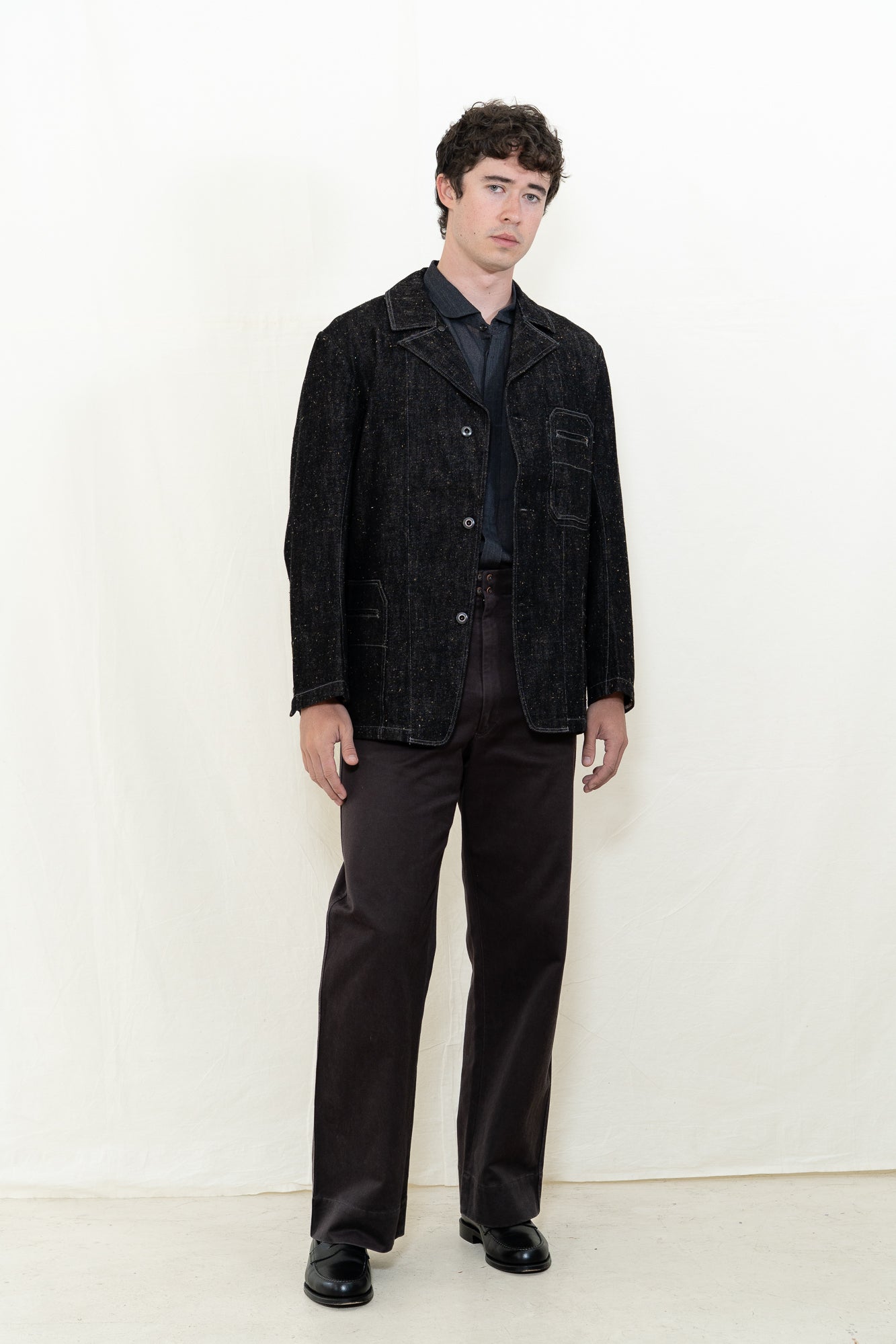 MotivMfg Castel Donegal Denim Jacket in Brown