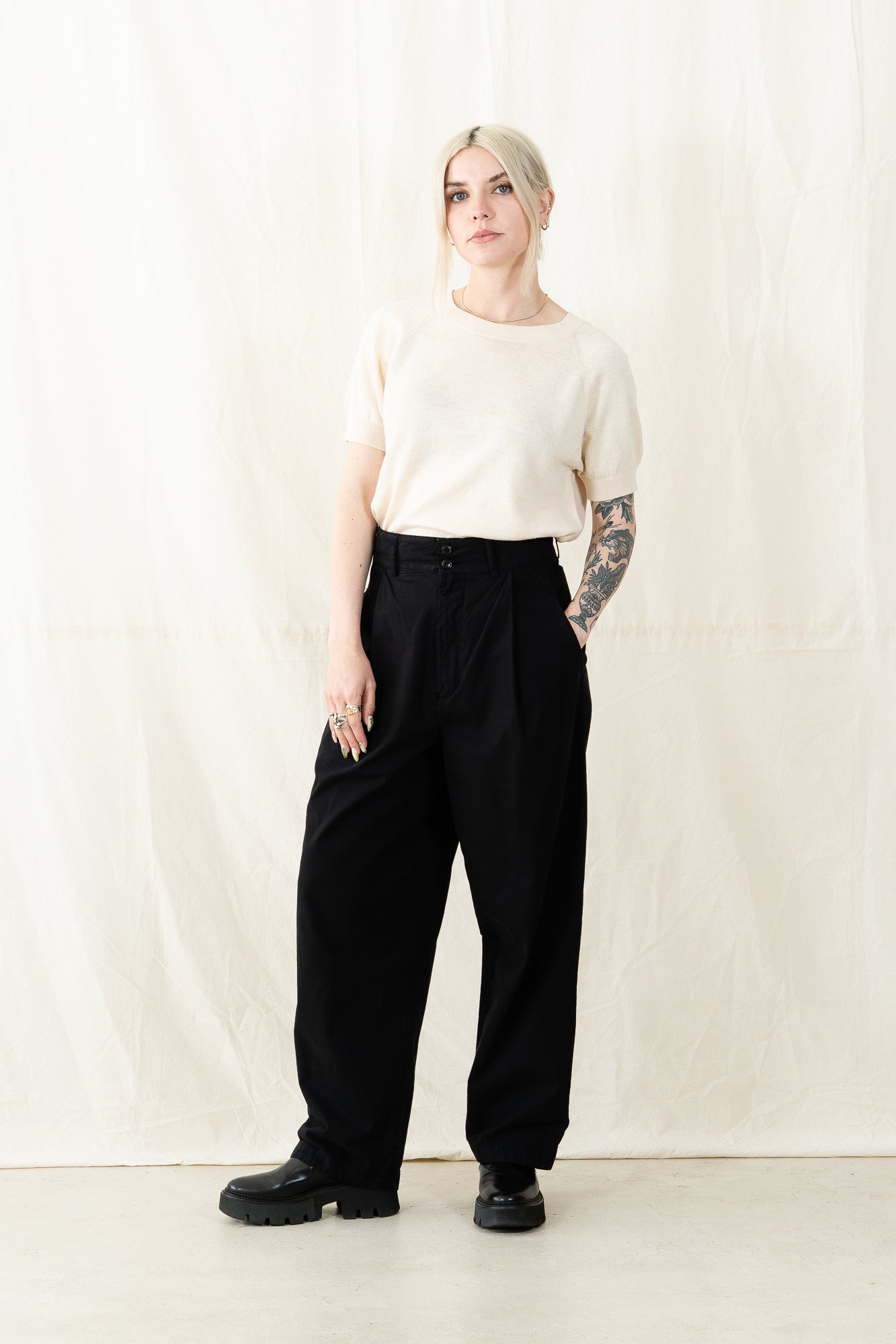Micaela Greg Cream Raglan Tee