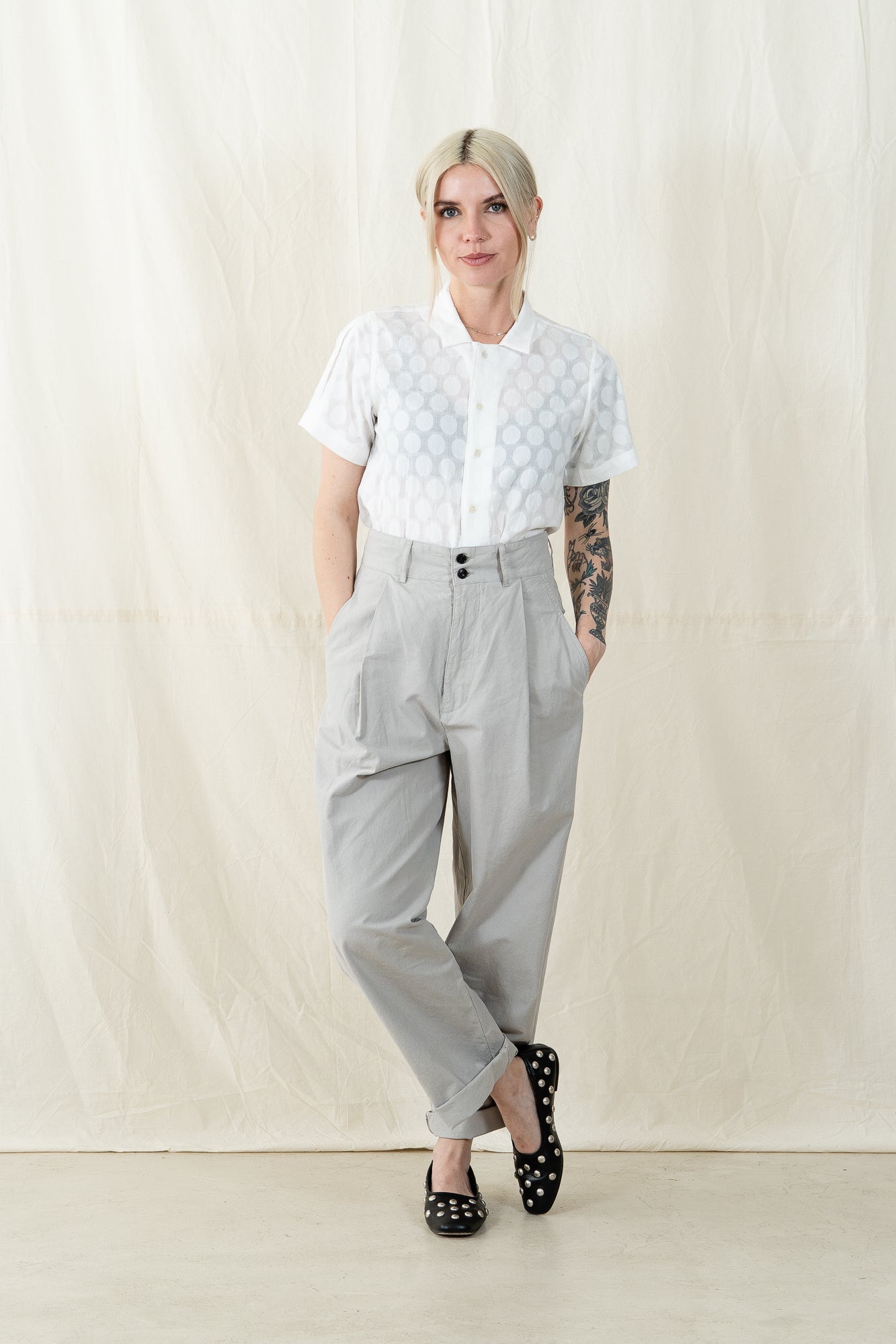 Girls of Dust Cotton Linen British Worker Pant