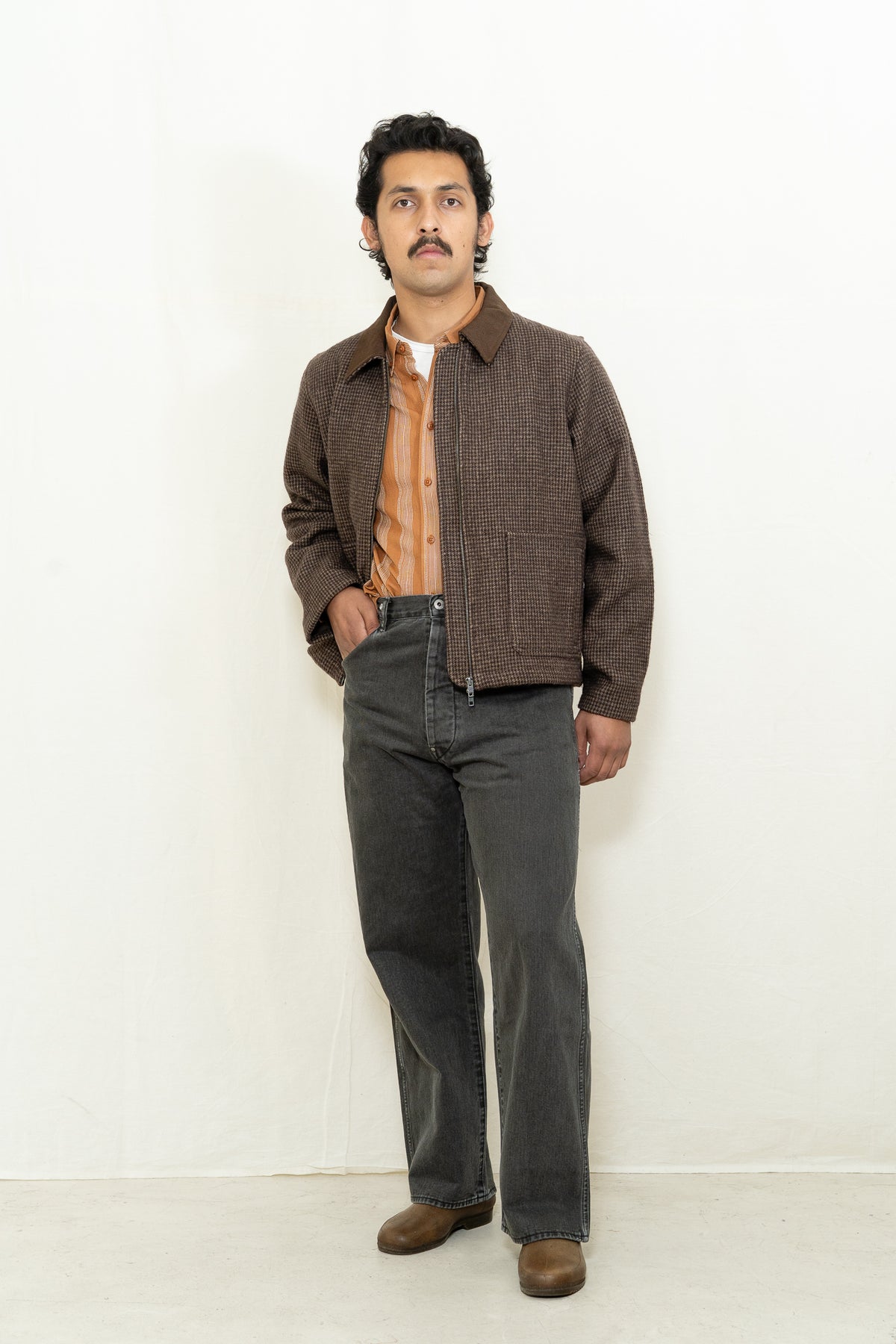 Far Afield Josef Jacket in Brown Check