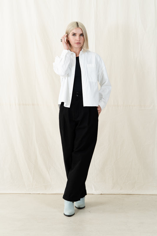 Merz b. Schwanen Women Cropped Oxford Shirt