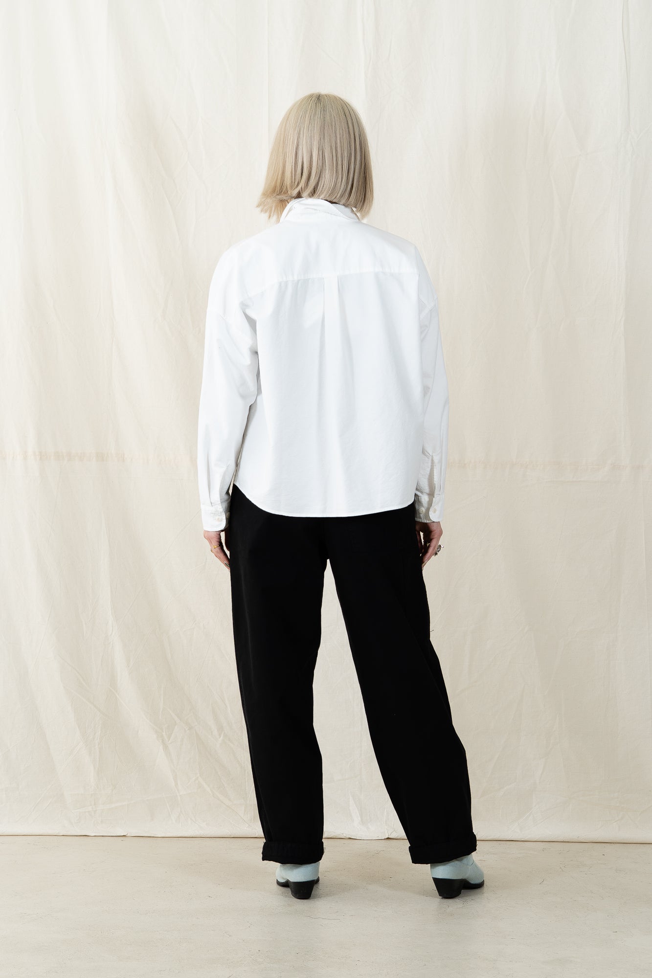 Merz b. Schwanen Women Cropped Oxford Shirt