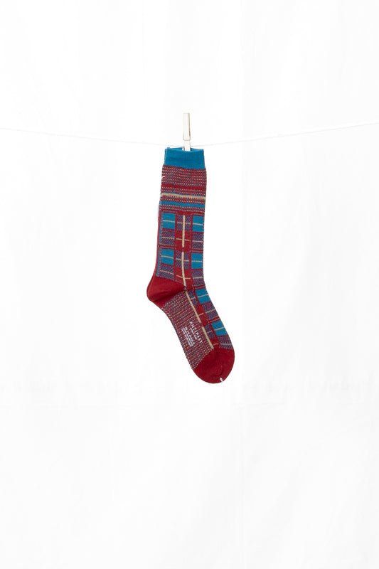 Antipast Tartan Check Women's Socks - Wine