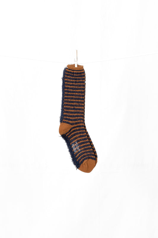 Antipast Fringe Stripes Women's Socks - Sepia Navy