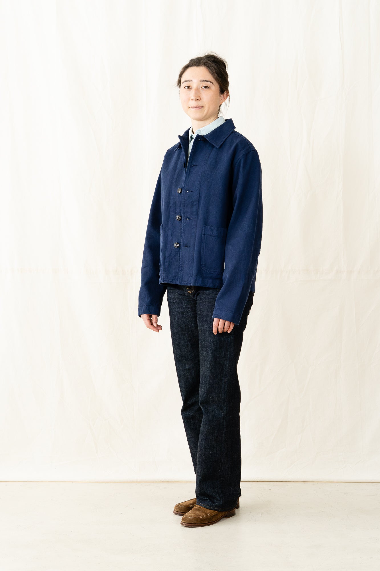 Merz b. Schwanen Cropped Broken Twill Jacket