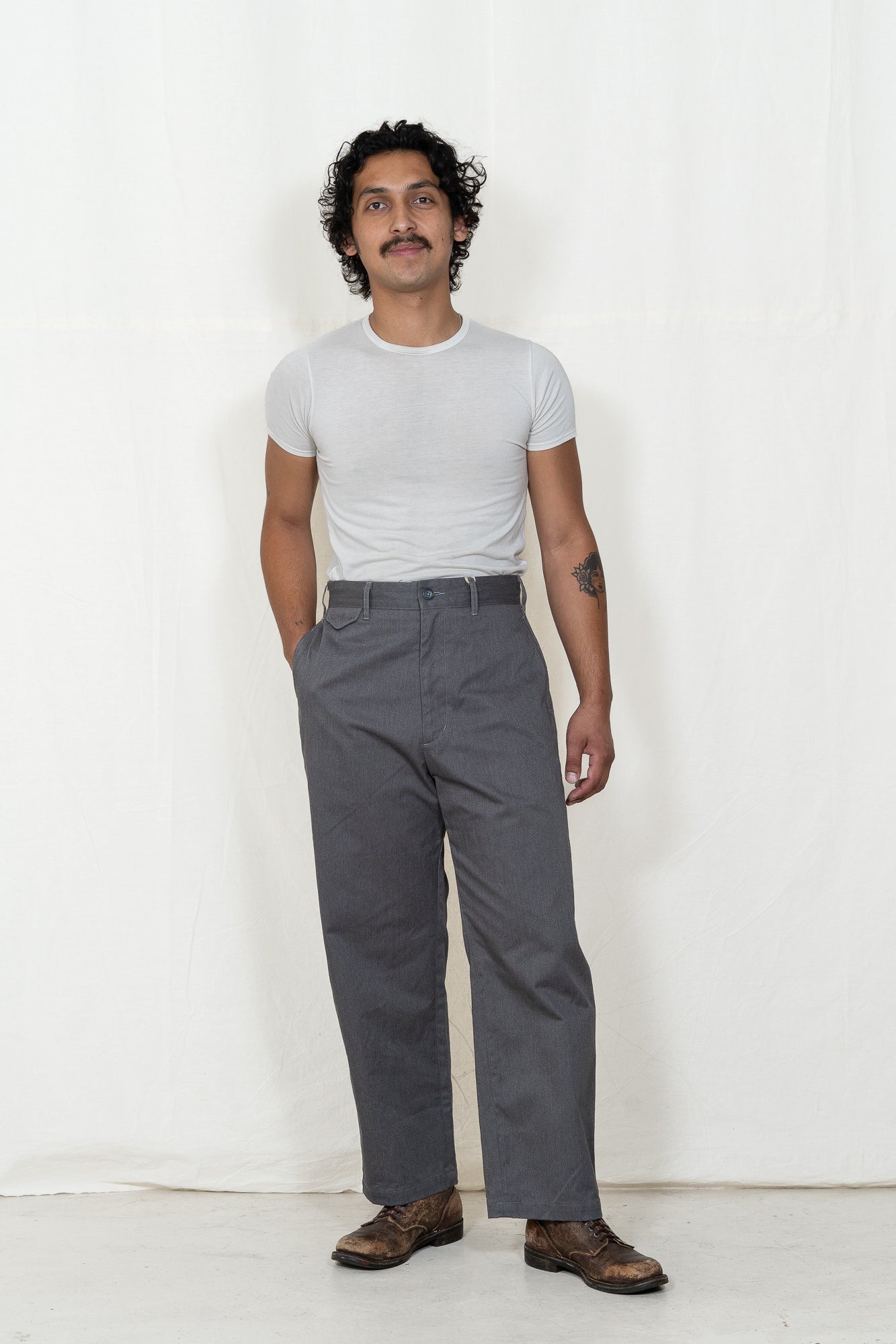 Engineered Garments Grey Twill Officer Pant
