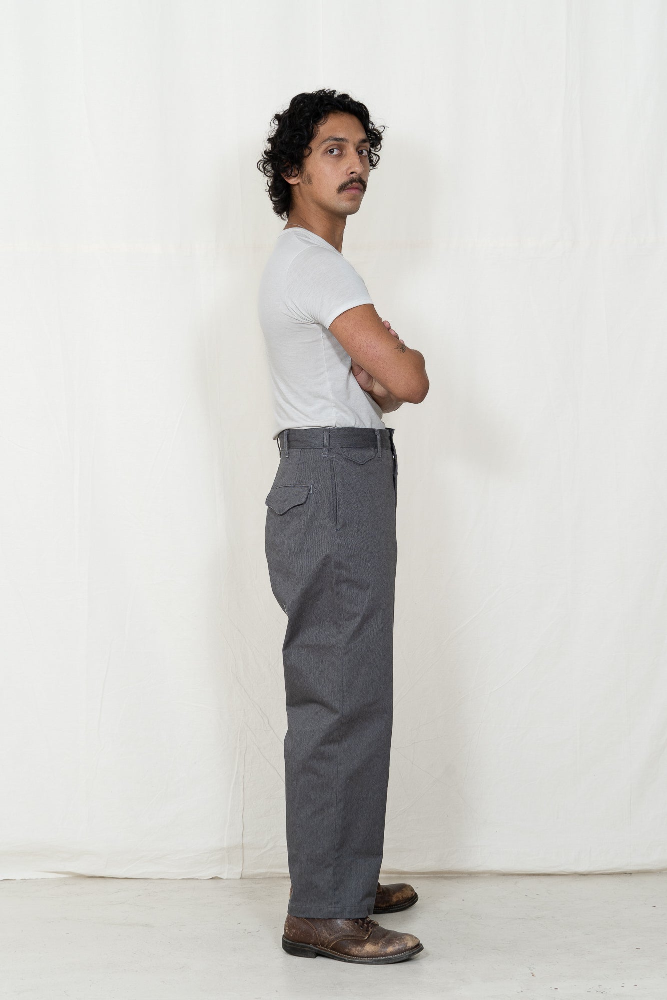 Engineered Garments Grey Twill Officer Pant