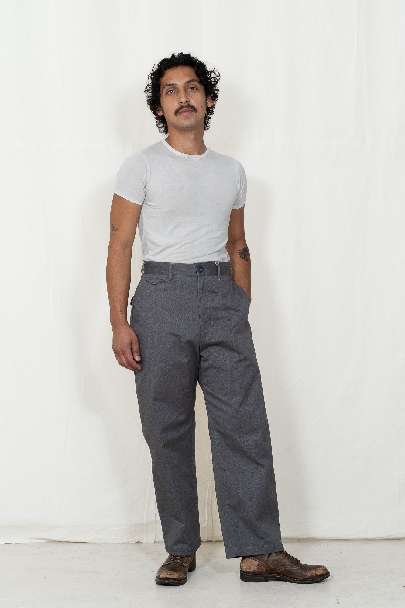 Engineered Garments Grey Twill Officer Pant