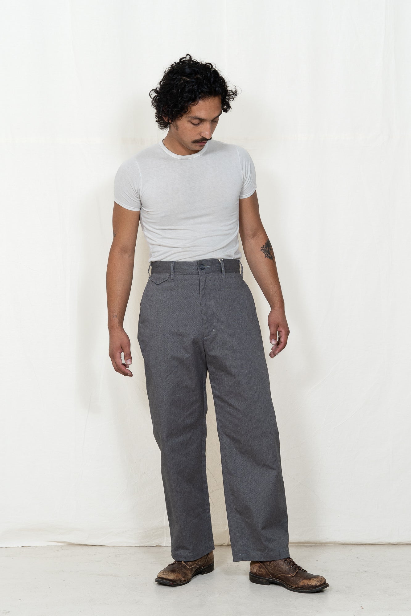 Engineered Garments Grey Twill Officer Pant