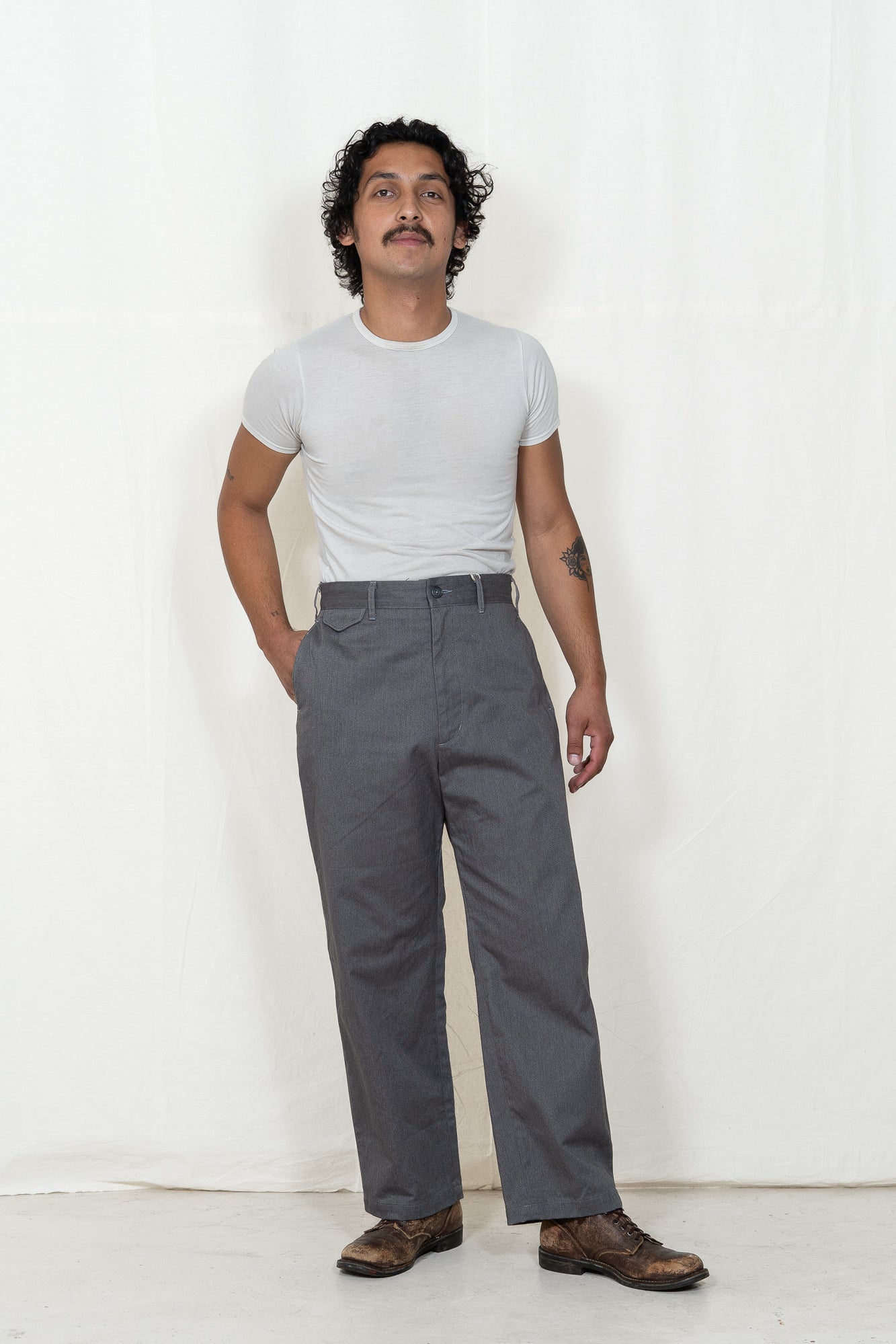 Engineered Garments Grey Twill Officer Pant