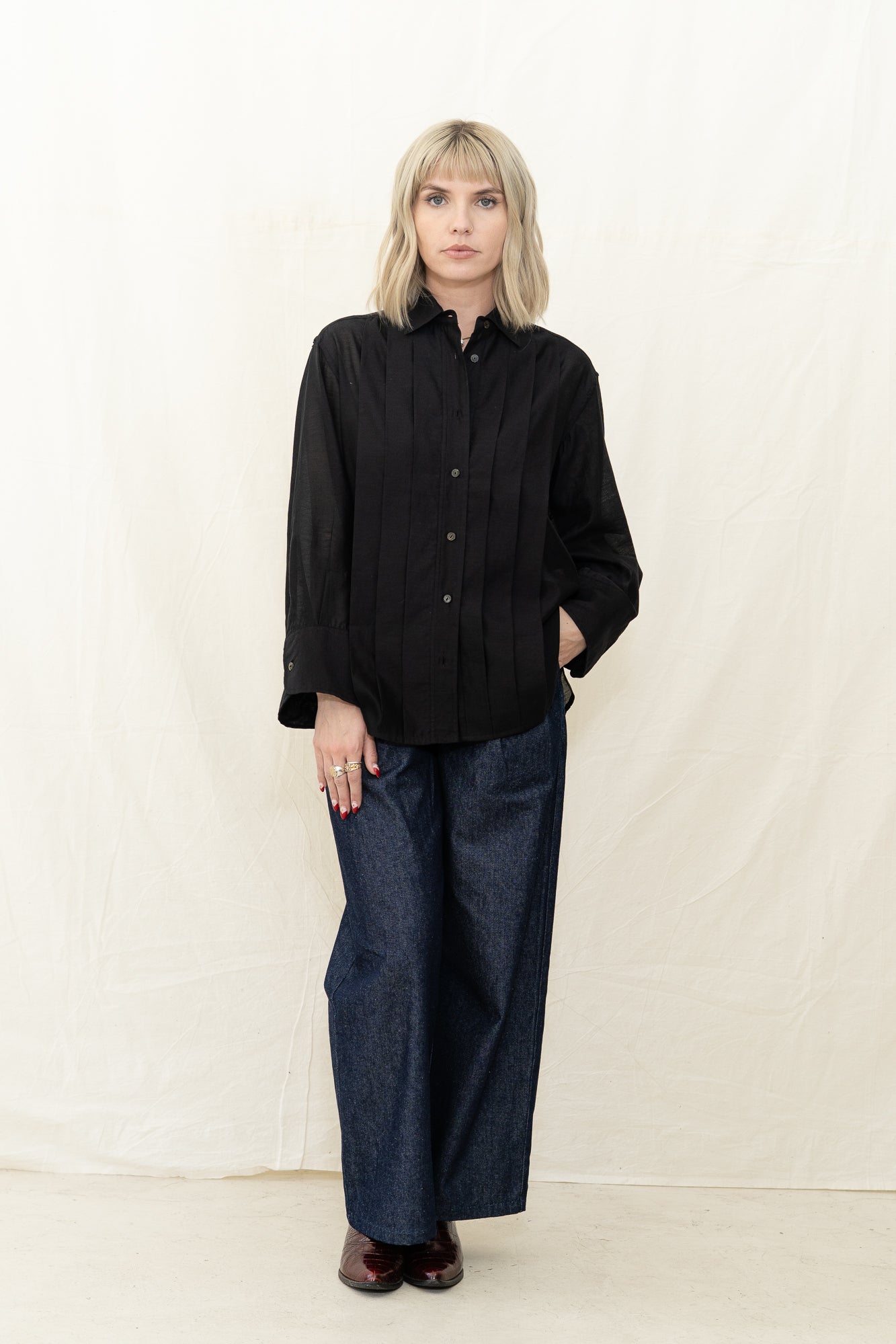 NYMANE Pleated Hutton Shirt