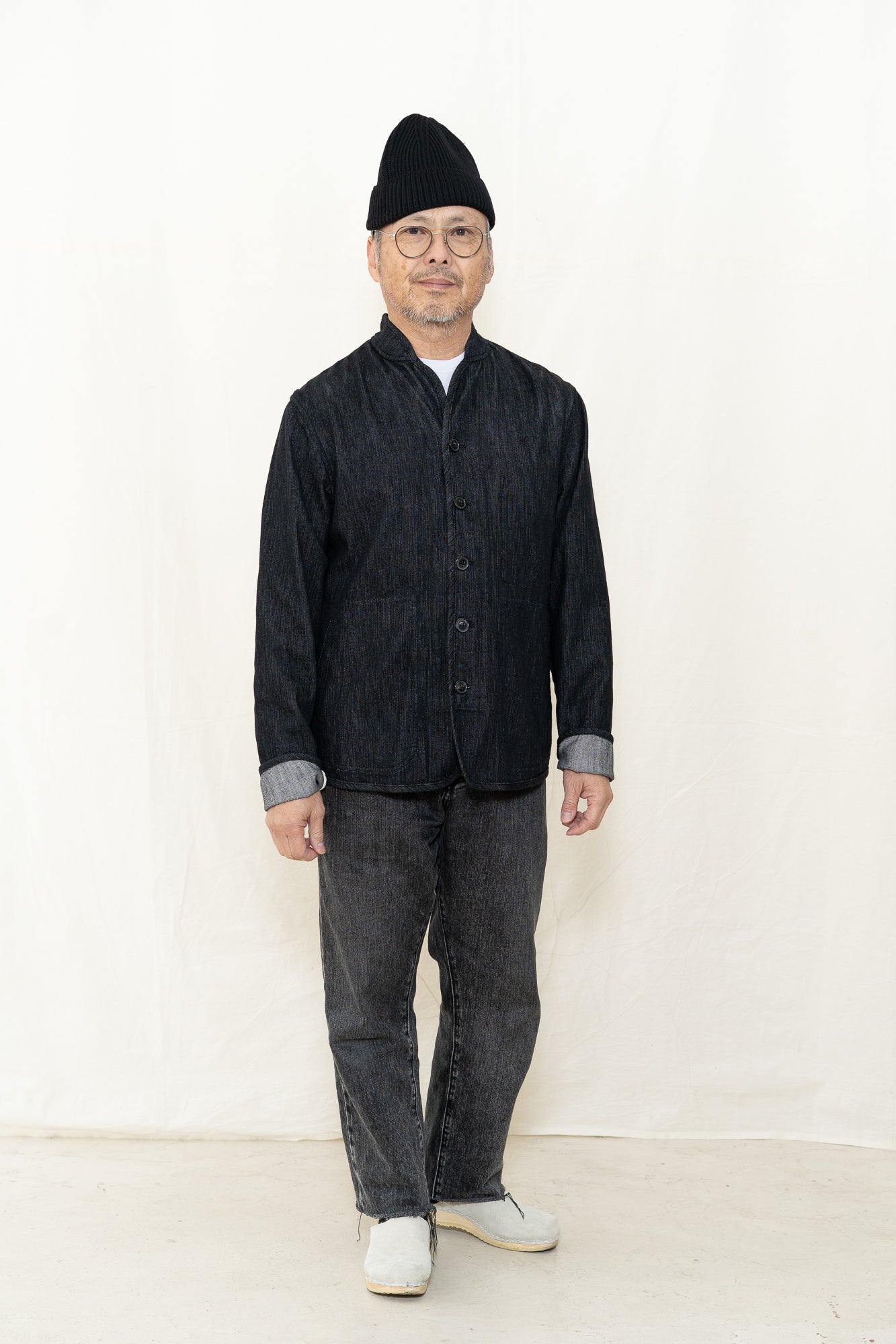 Hansen Erling Work Jacket in Black Slubdenim