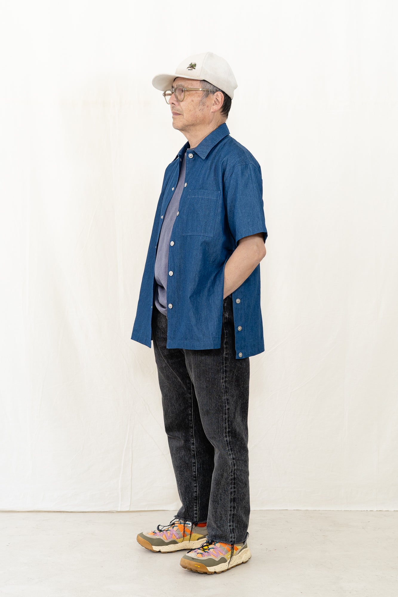 TAION Non Down Military Button Slit Shirt